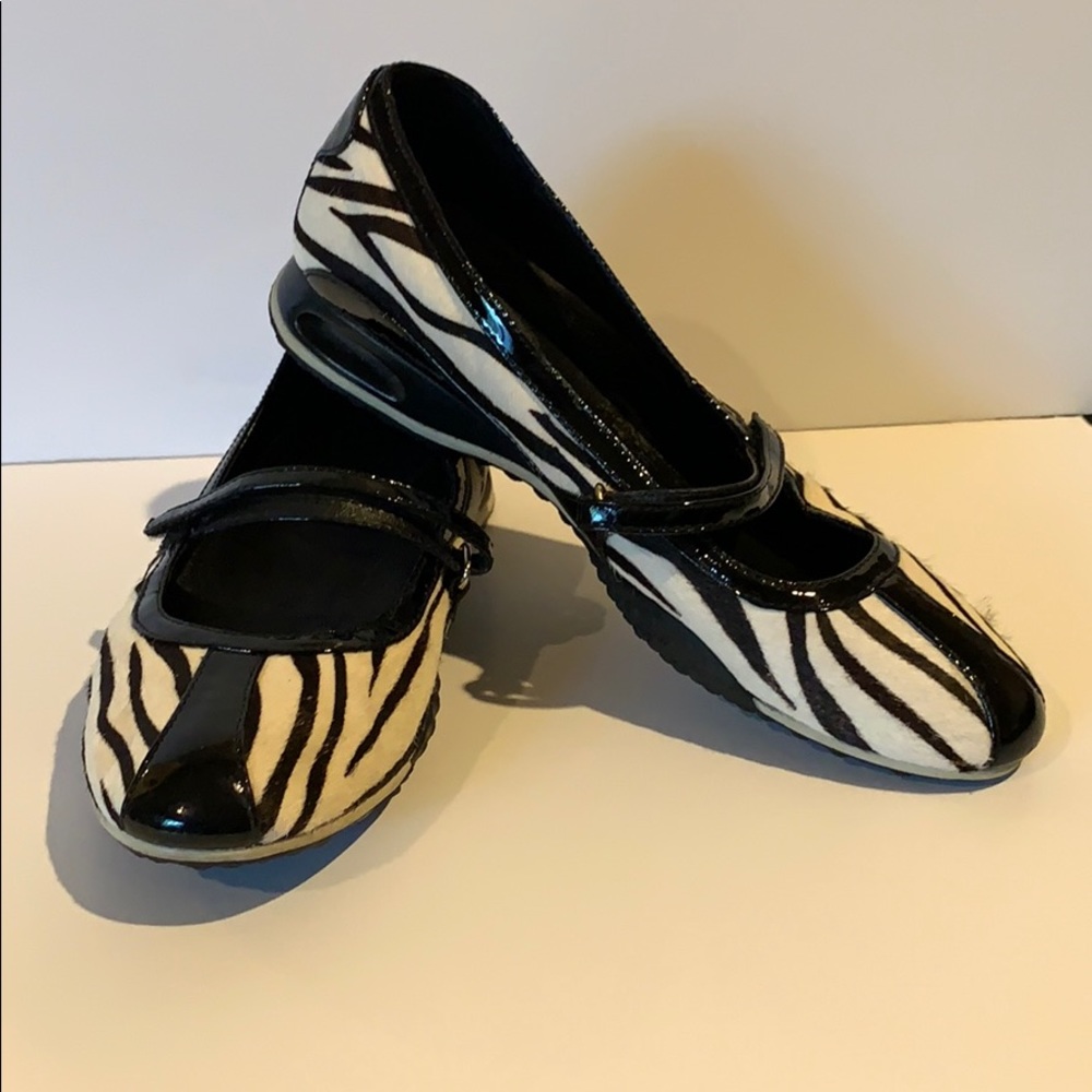 Cole Haan Nike Air Zebra Print Calf Hair flats